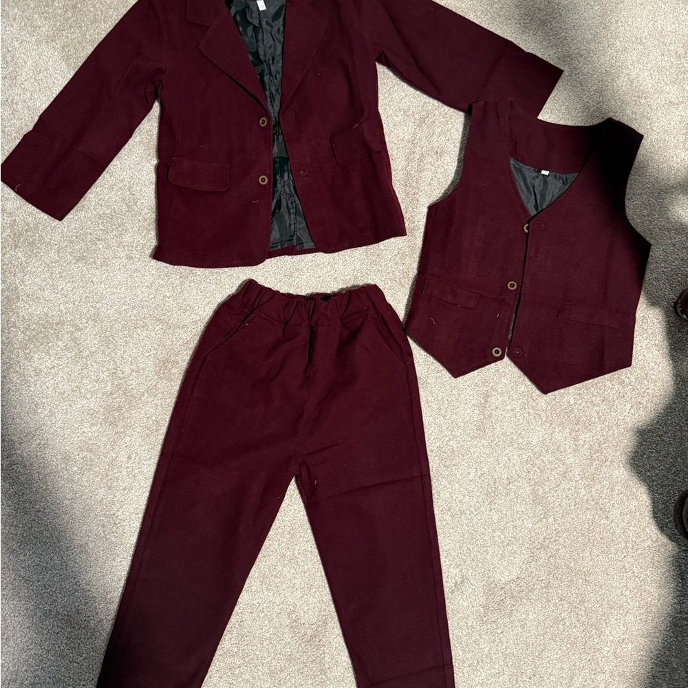 Kids Burgundy Matching Set